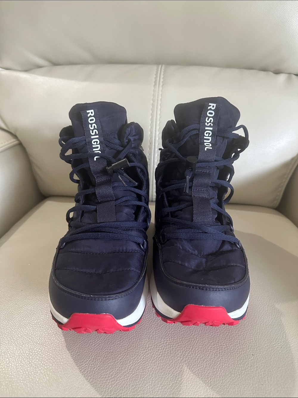 Rossignol Navy and Red Lace-Up Winter Boots rossi podium navy rnlmc07 075